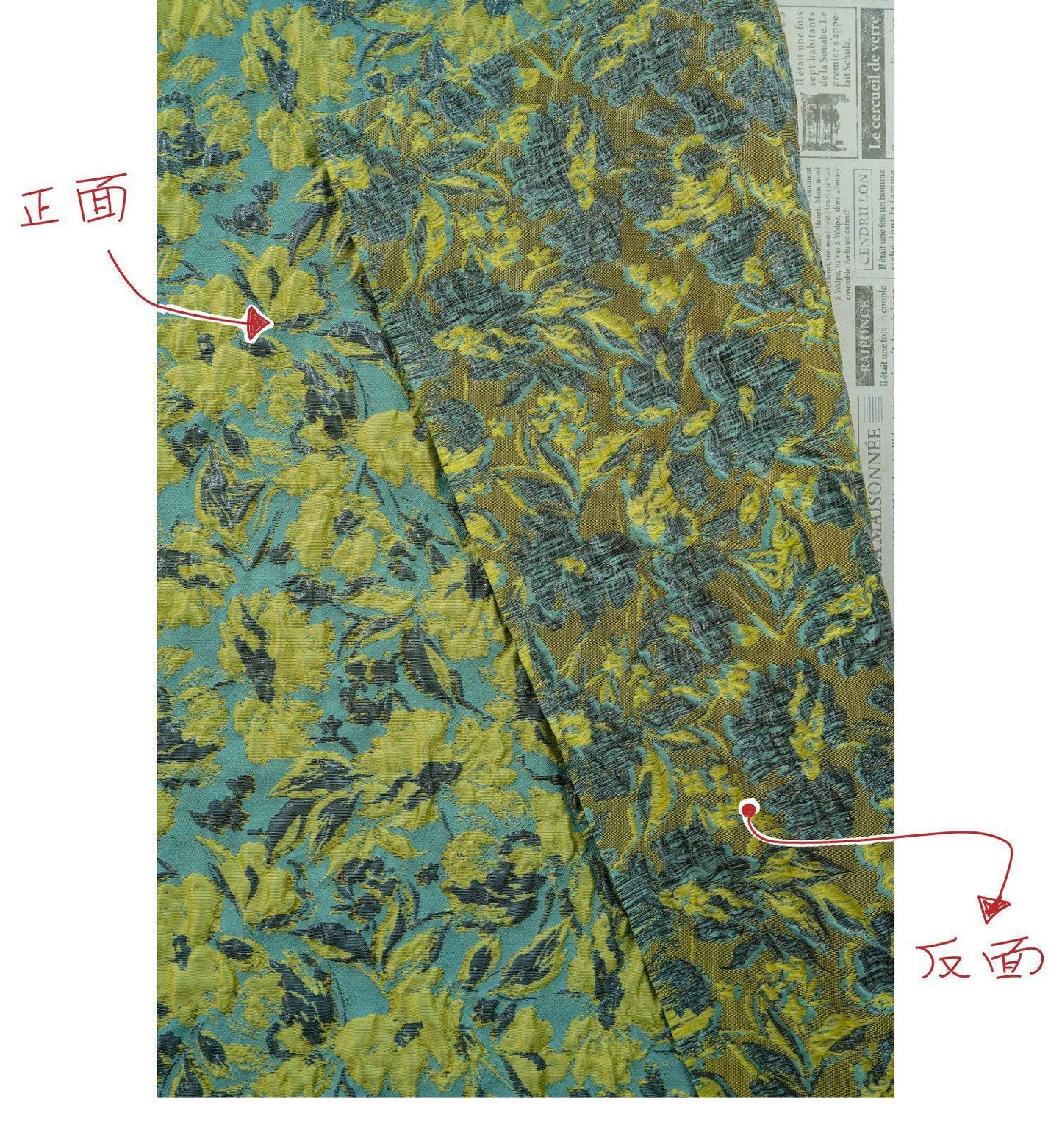 Embossed Floral Jacquard Fabric ��� Gold & Silver Threa" Wide