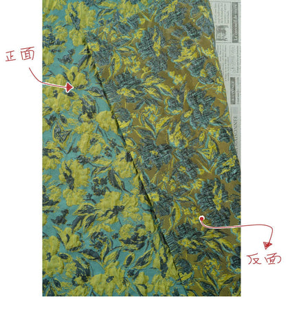 Embossed Floral Jacquard Fabric ��� Gold & Silver Threa" Wide