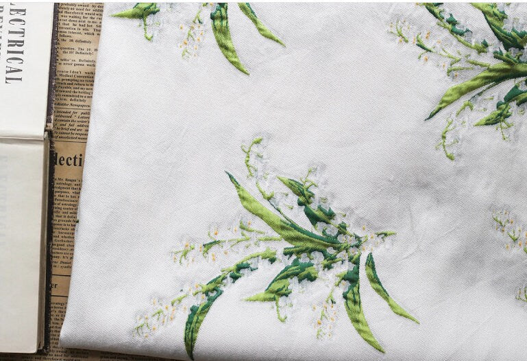 Bell Orchid Jacquard Fabric: Floral Dress/Upholstery Fabric (By The Meter)