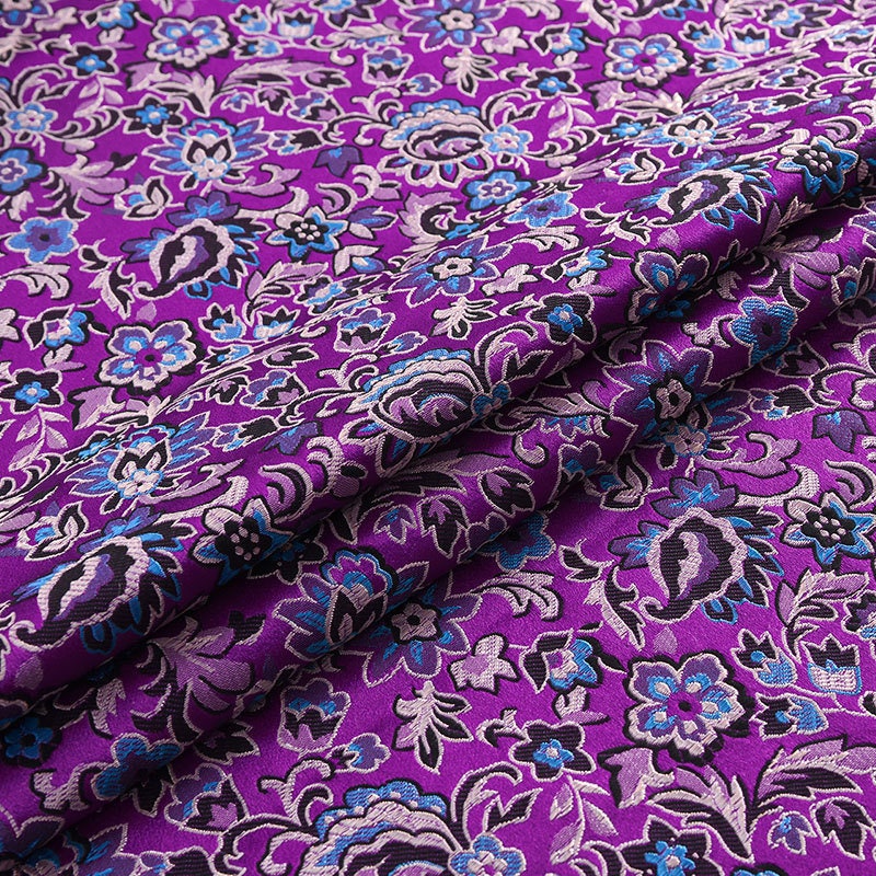 Floral Brocade Fabric: Silk Rayon Blend, Cheongsam Qipao Material (29.5" Wide)