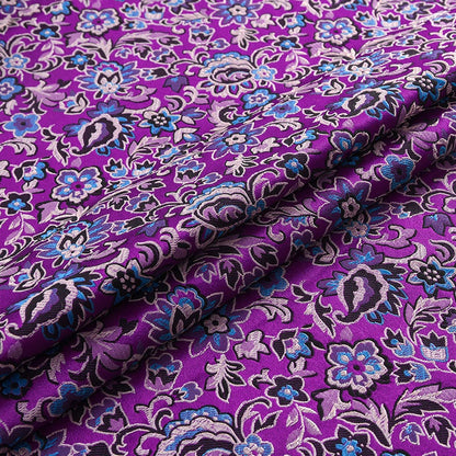 Floral Brocade Fabric: Silk Rayon Blend, Cheongsam Qipao Material (29.5" Wide)
