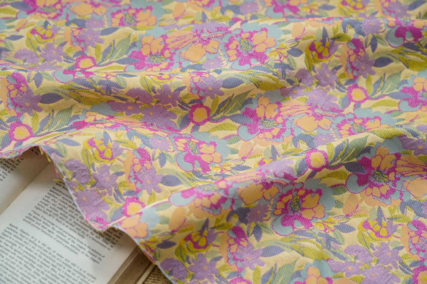 Floral Jacquard Fabric: 3D Texture Upholstery, Costume, Decor - 57"W