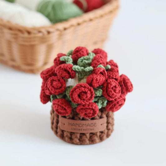 Kit de sous-verres roses au crochet à faire soi-même : Matériel pour la confection de fleurs artisanales