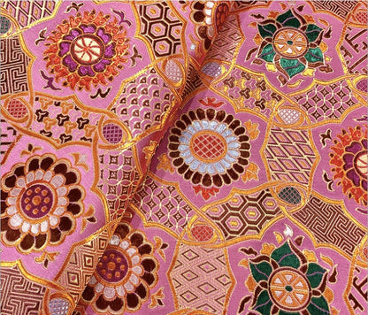 Auspicious Baoxiang Flower Brocade Fabric: Tibetan Robes, Shrines (29.5"W)