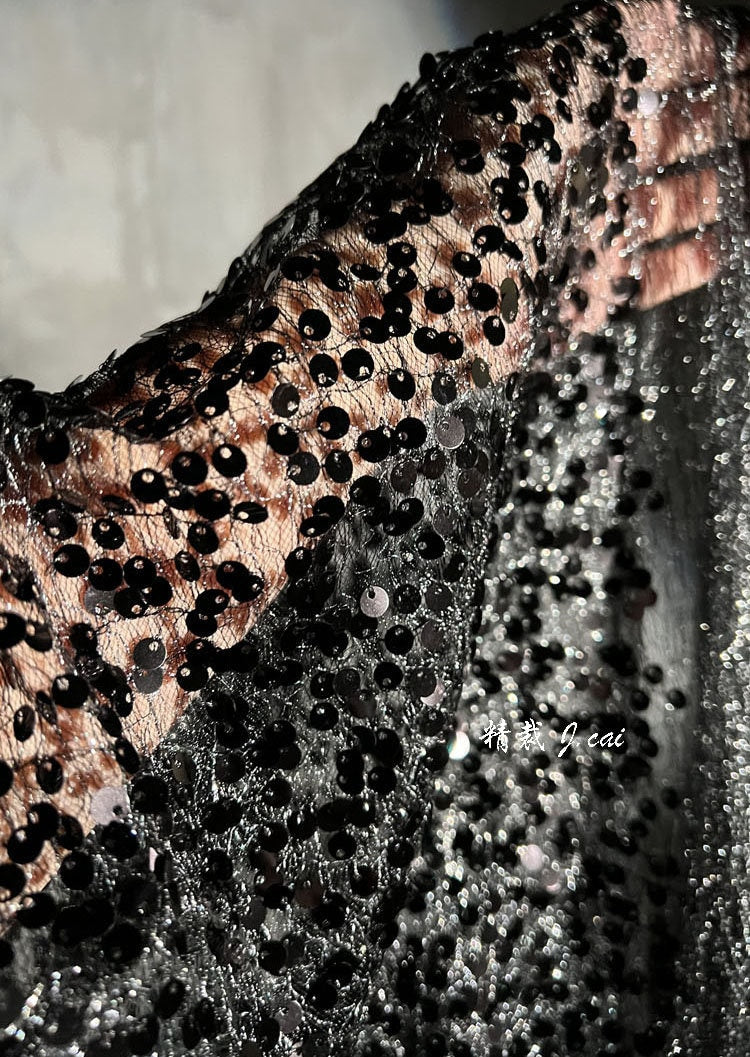 Fish Scale Sequin Mesh Fabric, 59"W Laser Jacquard, Prom Dress Sewing