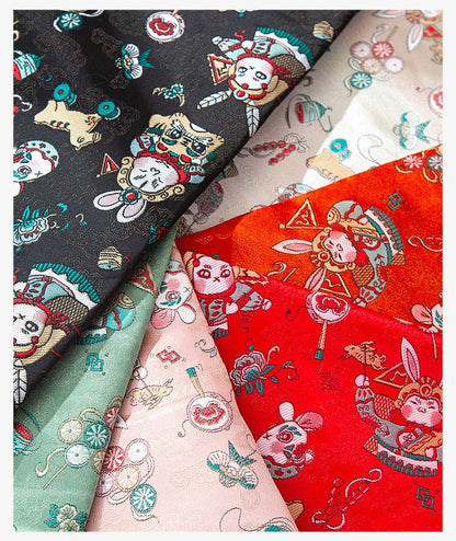 Tissu brocart de soie Lord Rabbit : Damas chinois traditionnel (59"L)