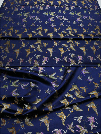 Butterfly Floral Silk Brocade Fabric: 29.5"W Rayon Blend, Costume & Decor