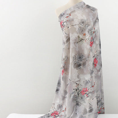 Floral Botanical Print Fabric: Red Cloud Yarn, 59" Wide