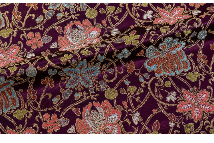 Lotus Silk Brocade Fabric: Traditional Cheongsam Sewing, 27.5"W