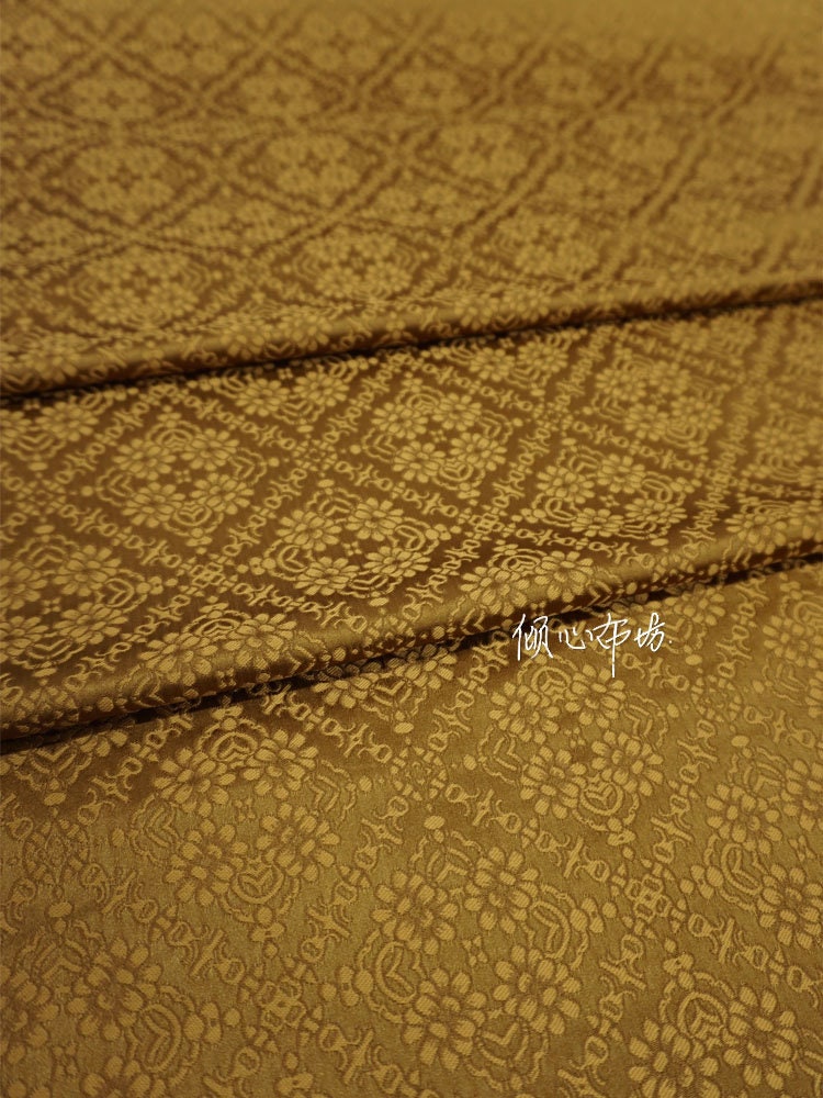 Rhombus Brocade Satin Fabric: Hanfu Cheongsam Costume Material