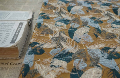 Autumn Leaves Jacquard Fabric: Oil Painting Style, Upholstery & Sewing, 61" Wide