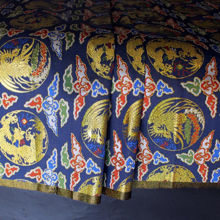 Red Chinese Brocade Fabric: Dragon & Cloud Jacquard (56" Wide)