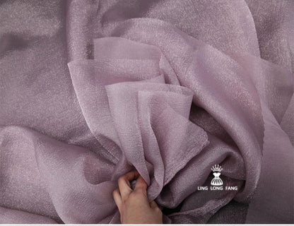 Pearlescent Organza Seersucker Fabric: 59" Wide Cotton-Polyester