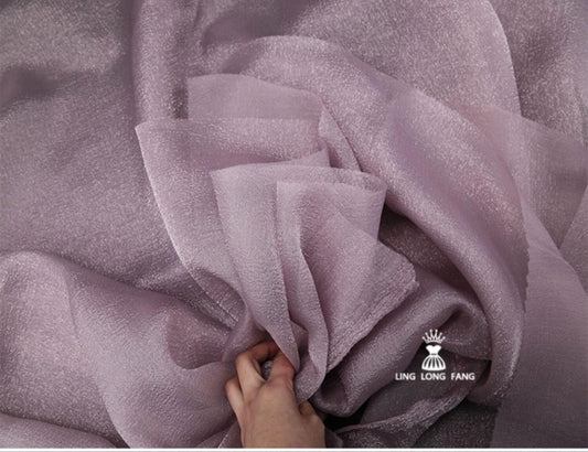 Pearlescent Organza Seersucker Fabric: 59" Wide Cotton-Polyester