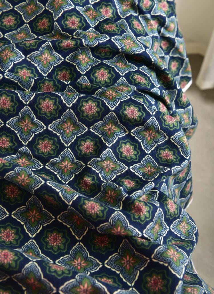 Japanese Cotton Fabric: Lattice Floral Print, Kimono Dress Fabric