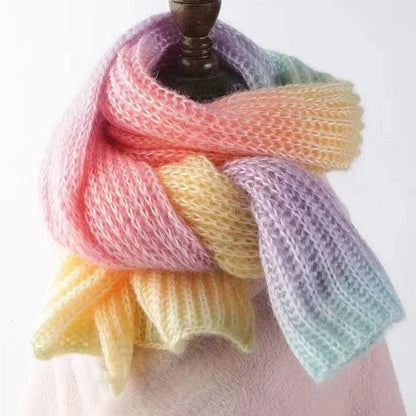 Fil de soie mohair teint à la main arc-en-ciel : dentelle légère (50 g 100 m)