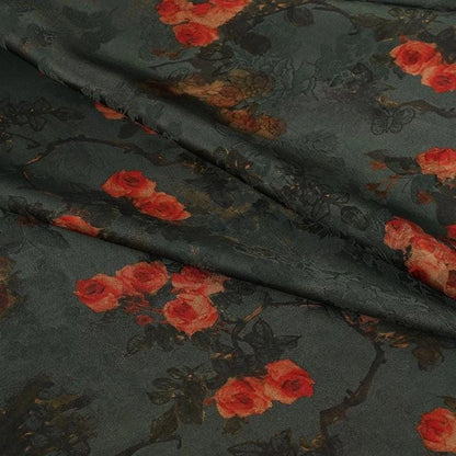 Black Rayon Shantung Fabric: Upholstery, Costume, Decor - 55"W