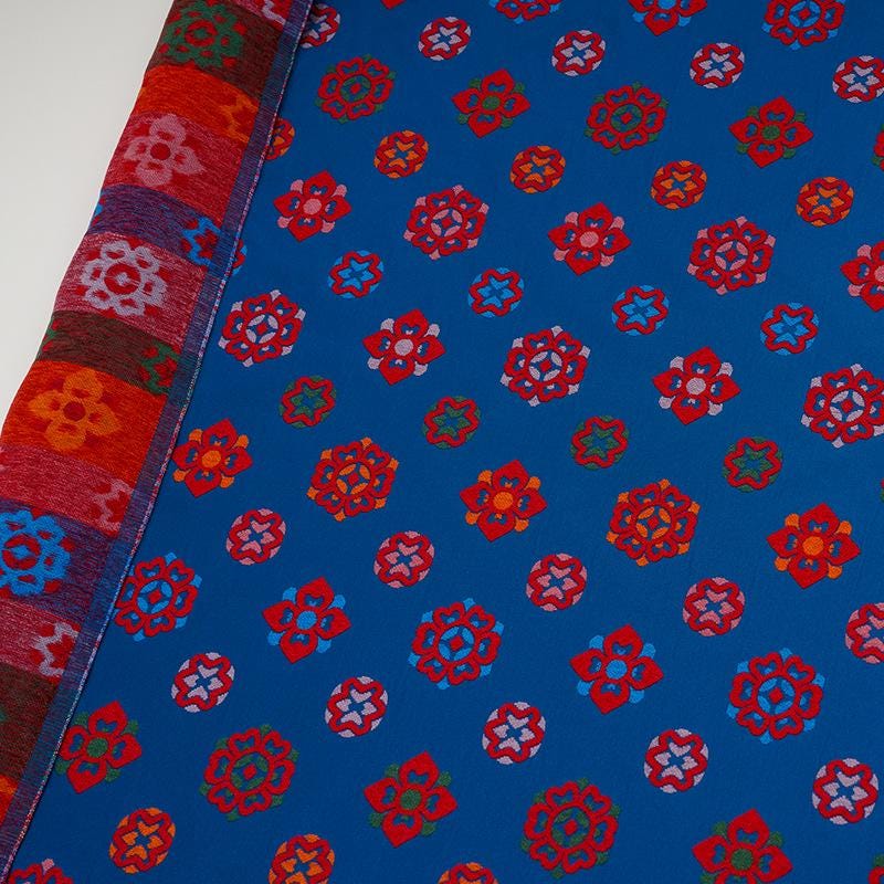 Tissu brocart à motifs floraux : satin jacquard Baoxiang coloré - 150 cm de large