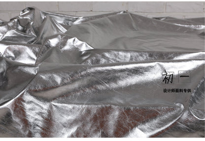 Mirror Coated Silver TPU Fabric: Metallic Designer Clothing Material