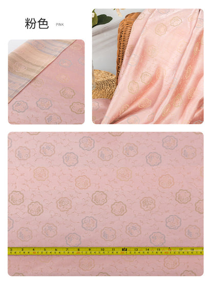 Nishijin Ori Brocade Satin Fabric: Lotus Moon Cake Pattern, 59" Wide