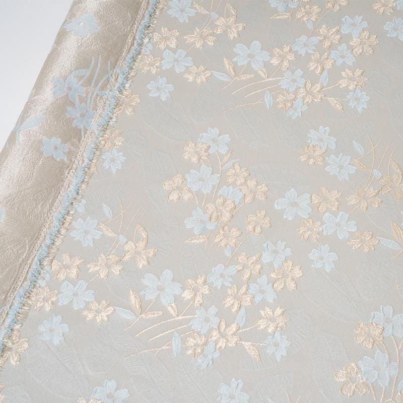 Gold Thread Floral Jacquard Fabric: Japanese Style Upholstery, Prom Dress Sewing Fabric (59" W)