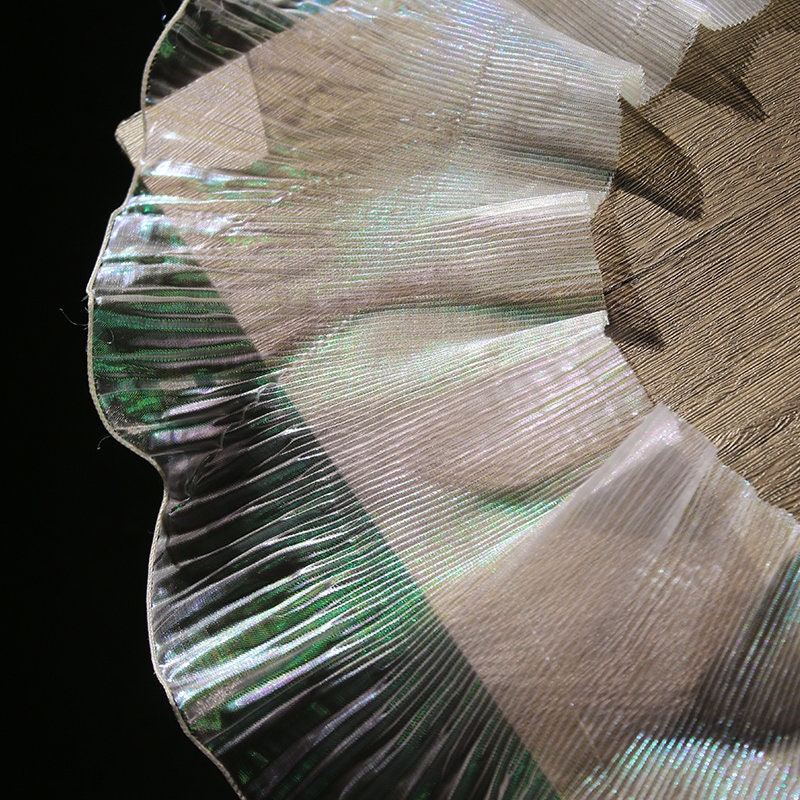 3D Fold Ruffle Organza Fabric - Two Toned Designer Material