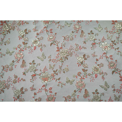 Gold Thread Jacquard Fabric: 3D Butterfly Texture, 55" Wide