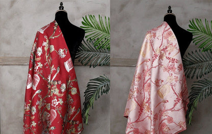 Birdcage Magpie Brocade Fabric: Chinese Silk Rayon Blend (59"W)