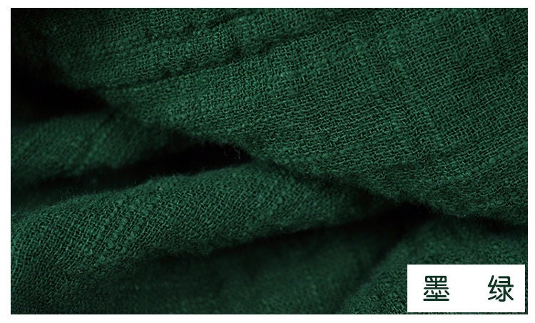 Linen Cotton Blend Fabric: Double Layer, 55" Wide, DIY Sewing