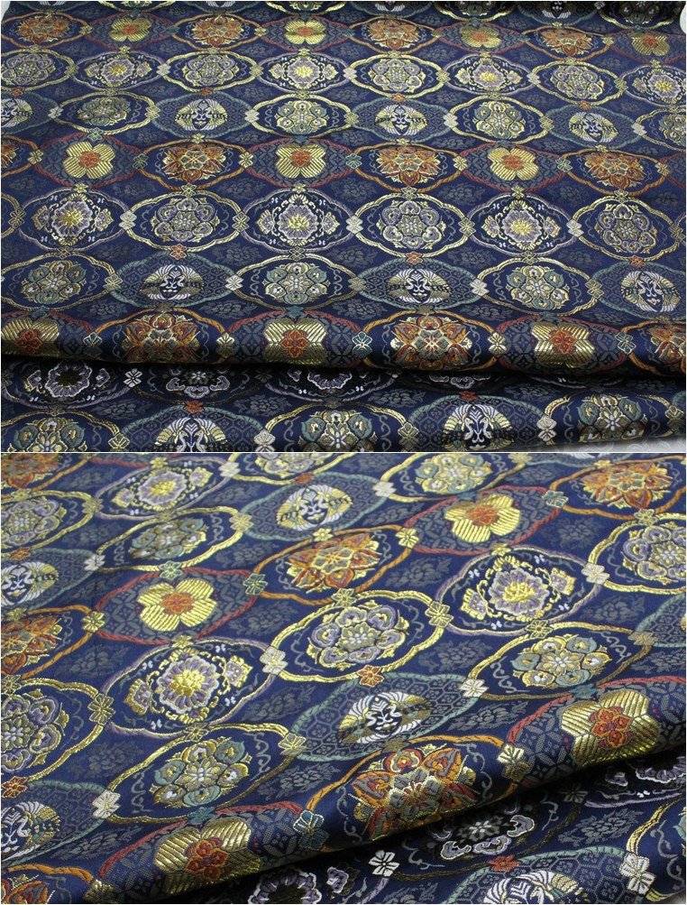 Japanese Floral Jacquard Brocade Fabric: Silk Rayon Blend (29.5" Width) - Poppylollipop