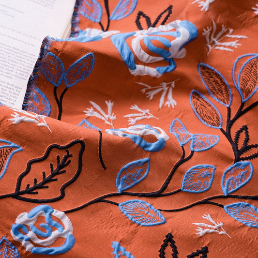 Tissu d'ameublement Jacquard : Motif floral texturé 3D, Couture de costumes (55 po L)