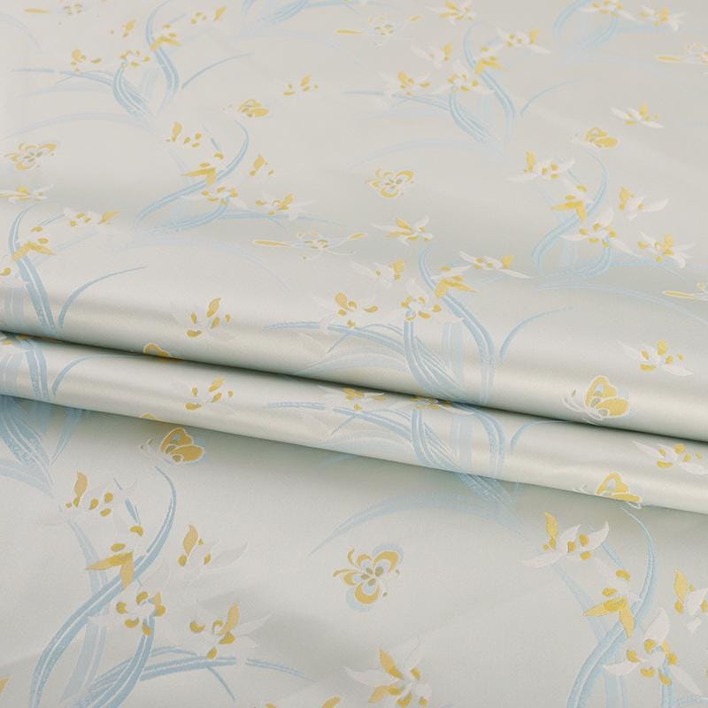 Orchid Butterfly Brocade Satin Fabric: 59" Wide Chinese Style
