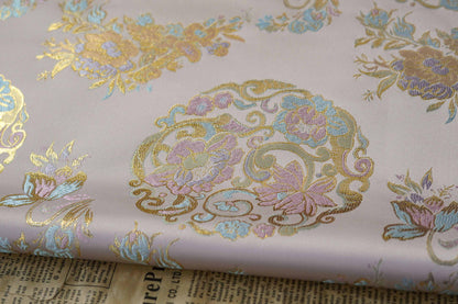 Gold Thread Brocade Fabric: 59"W Mongolian Tibetan Style