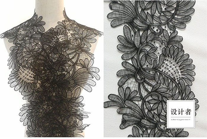 Embroidered Flower Lace Ribbon: Palace Forest Style Polyester Trim