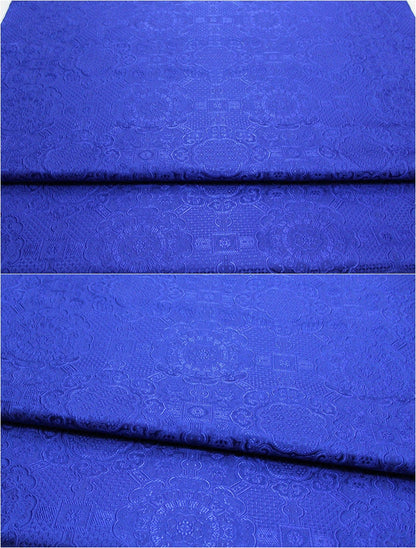 Gold Jacquard Fabric: Tortoise Bone Pattern, Silk Rayon Blend