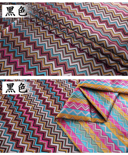 Rainbow Chevron Brocade Fabric: Silk Rayon Blend, 45" Wide