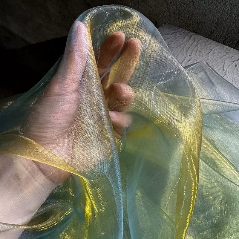 Silky Organza Fabric: Bright Sheer Water-Gloss, 55" Wide