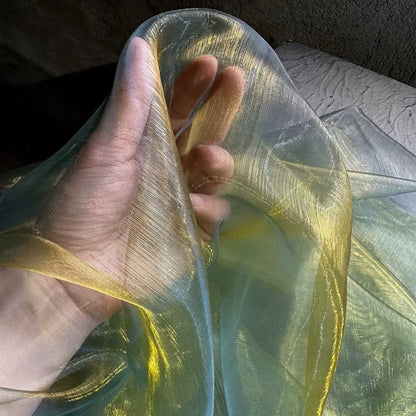 Silky Organza Fabric: Bright Sheer Water-Gloss, 55" Wide