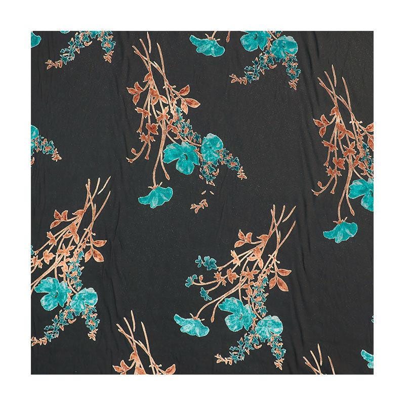 Burnout Floral Viscose Velvet Fabric: Soft Drape for Kimono, Costume