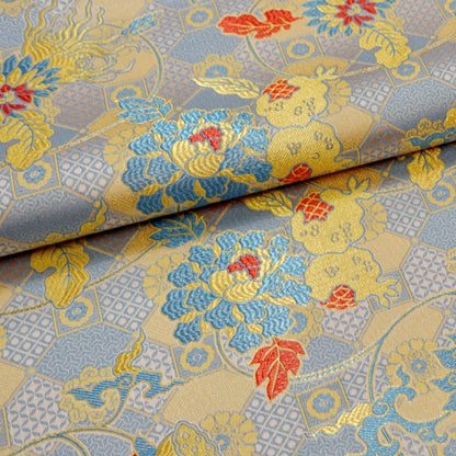 Pomegranate Silk Brocade Fabric: 45"W Chinese Rayon Fabric - By the Meter