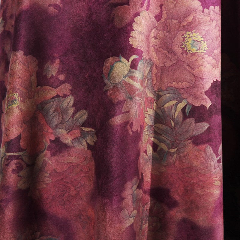 Floral Faux Suede Fabric: 59" Wide, Apparel, Upholstery by the Meter