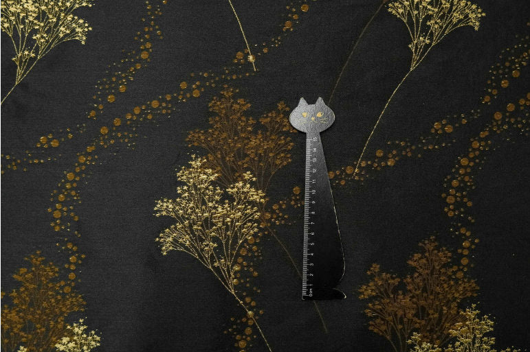 Tissu jacquard à fil doré : motif épis de blé rétro, 150 cm de large