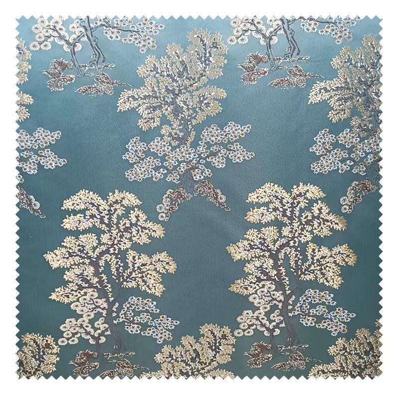 Zamioculcas Jacquard Brocade Fabric ��� Money Tree Pattern Upholstery & Clothing Material, sell by the met"Wide