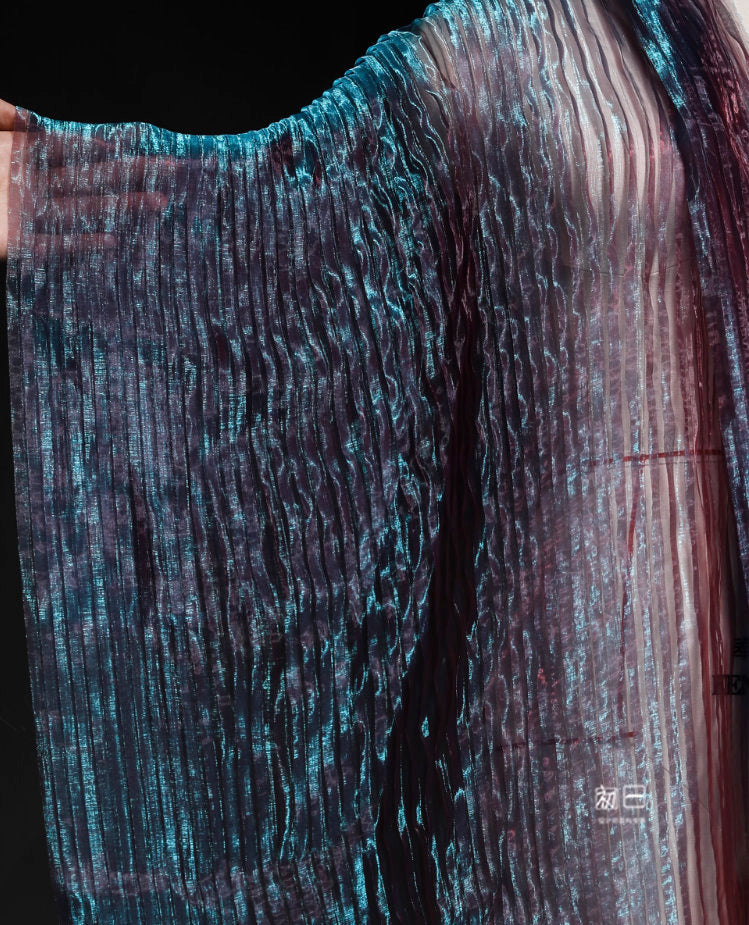 Reflective Organza Fabric: Mermaid Water Texture, 57" Wide