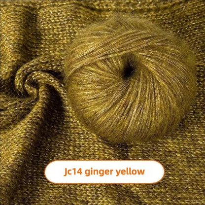 Rainbow Mohair Silk Yarn: Hand-Dyed Lace Knitting Wool