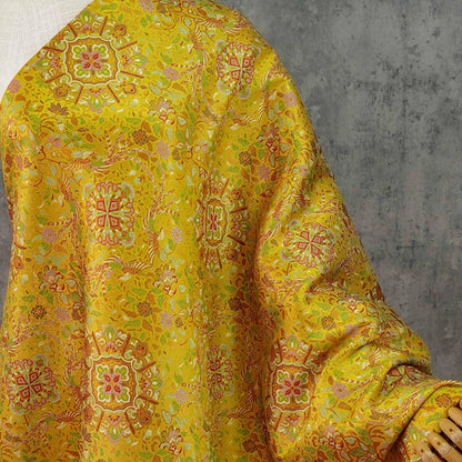 Gold Thread Brocade Fabric: Chinese Style Jacquard Weaving, 59" Wide
