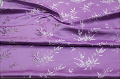 Leaves & Flower Brocade Fabric: Silk Rayon Blend, 29.5" Wide