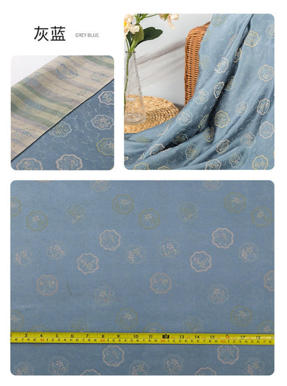 Nishijin Ori Brocade Satin Fabric: Lotus Moon Cake Pattern, 59" Wide