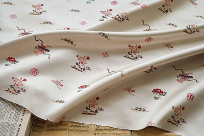 Chrysanthemum Silk Brocade Fabric: 66"W Chinese Cheongsam, Upholstery & Quilting