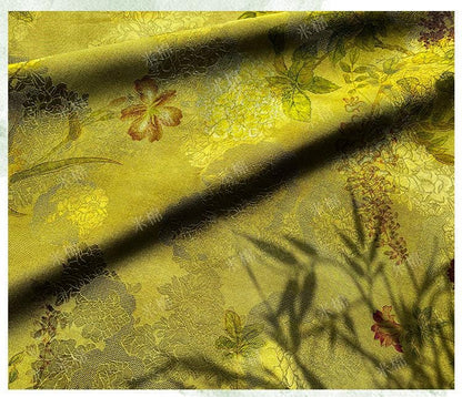 100% Rayon green Jacquard Xiangyun Brocade Fabric: 59"W Upholstery & Costume